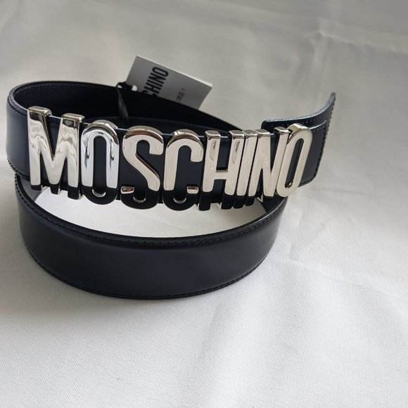Moschino Couture Jeremy Scott Silver Logo BELT - Picture 2 of 16